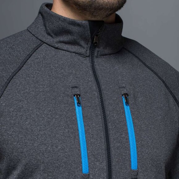 Lululemon Men's Shift Jacket, Heathered Black / Cornflower, Size L - Picture 4 of 16